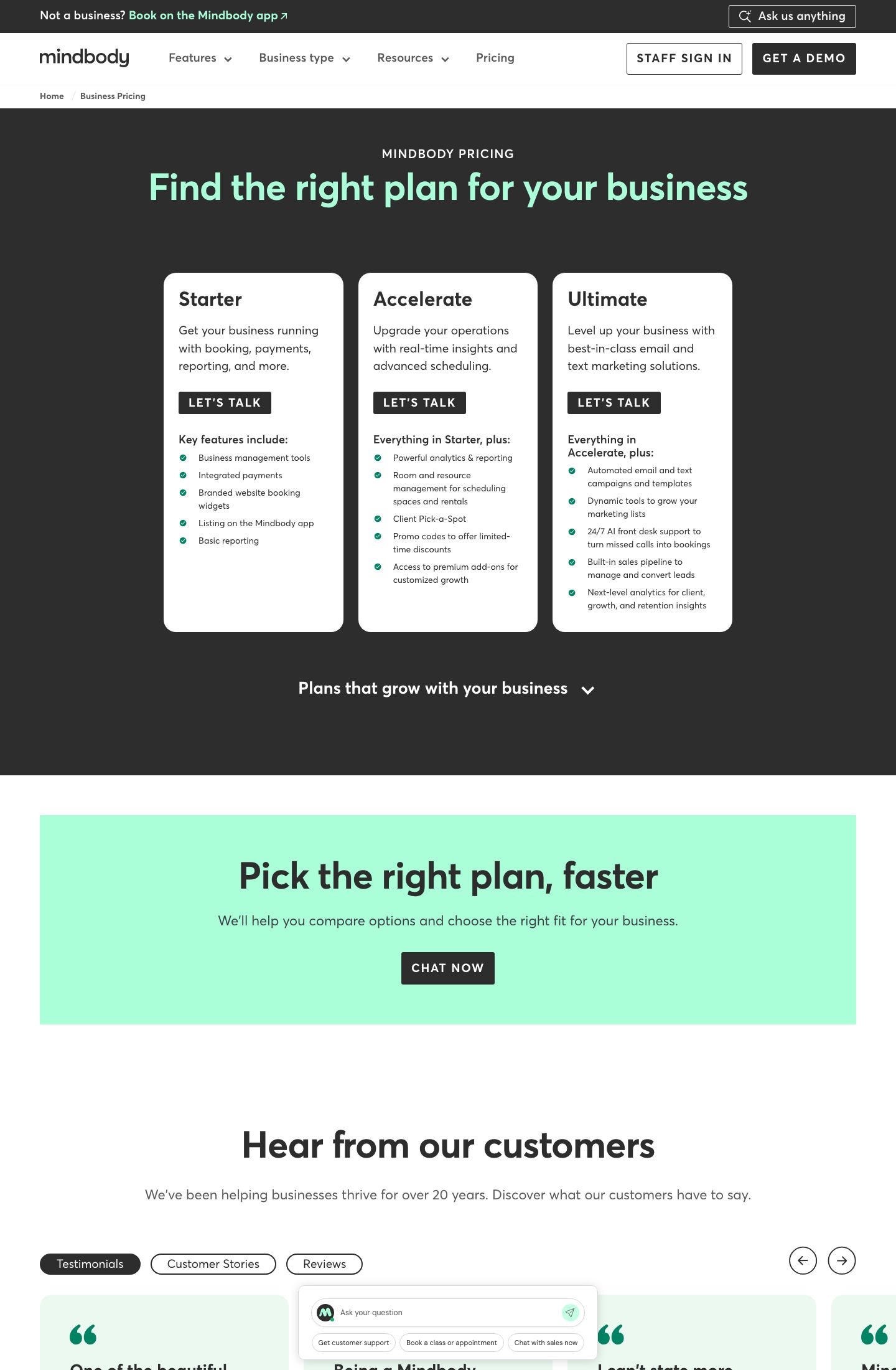 Mindbody screenshot 2